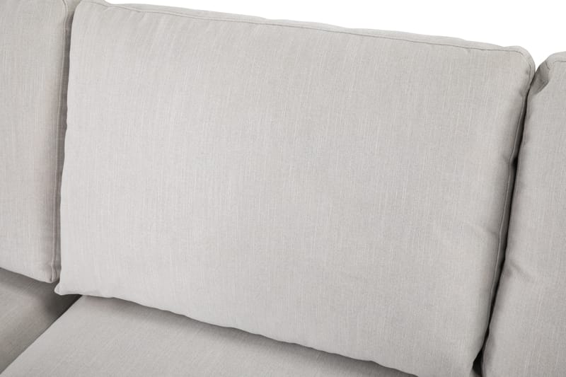 Ocean Lyx 6-personers Venstrevendt U-formet Sofa med Divan og Chaiselong + Fodskammel i Stof - Lysegrå - Møbler - Sofaer - U Sofa