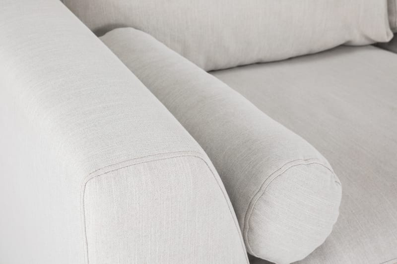 Ocean Lyx 6-personers Venstrevendt U-formet Sofa med Divan og Chaiselong + Fodskammel i Stof - Lysegrå - Møbler - Sofaer - U Sofa