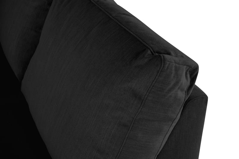 Ocean Lyx 6-personers Venstrevendt U-formet Sofa med Divan og Chaiselong + Fodskammel i Stof - Sort - Møbler - Sofaer - U Sofa