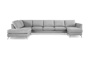 Ocean Lyx 6-personers Venstrevendt U-formet Sofa med Divan og Chaiselong + Fodskammel i Stof
