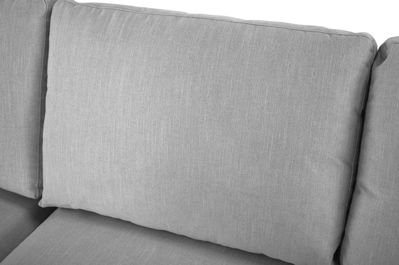 Ocean Lyx 6-personers Venstrevendt U-formet Sofa med Divan og Chaiselong + Fodskammel i Stof - Grå - Møbler - Sofaer - U Sofa