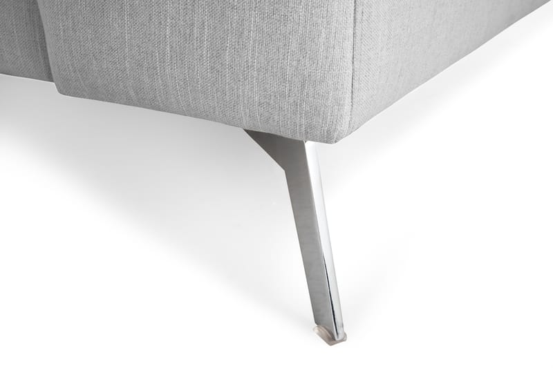 Ocean Lyx 6-personers Venstrevendt U-formet Sofa med Divan og Chaiselong + Fodskammel i Stof - Grå - Møbler - Sofaer - U Sofa