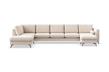 Ocean Lyx 6-personers Venstrevendt U-formet Sofa med Divan og Chaiselong + Fodskammel i Stof