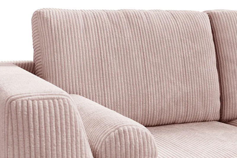 Ocean Lyx 6-personers Højrevendt U-formet Sofa med Divan og Chaiselong + Fodskammel i Manchester - Rosa - Møbler - Sofaer - U Sofa