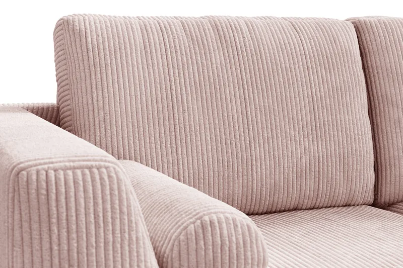 Ocean Lyx 6-personers Højrevendt U-formet Sofa med Divan og Chaiselong + Fodskammel i Manchester - Rosa - Møbler - Sofaer - U Sofa
