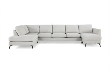 Ocean Lyx 6-personers Venstrevendt U-formet Sofa med Divan og Chaiselong + Fodskammel i Stof