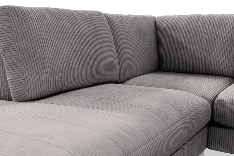 Ocean Lyx 6-personers Venstrevendt U-formet Sofa med Divan og Chaiselong + Fodskammel i Manchester - Mørkegrå - Møbler - Sofaer - U Sofa