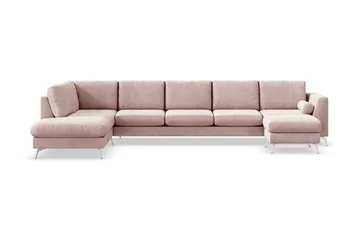 Ocean Lyx 6-personers Venstrevendt U-formet Sofa med Divan og Chaiselong + Fodskammel i Manchester