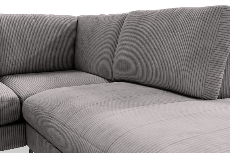 Ocean Lyx 6-personers Højrevendt U-formet Sofa med Divan og Chaiselong + Fodskammel i Manchester - Mørkegrå - Møbler - Sofaer - U Sofa