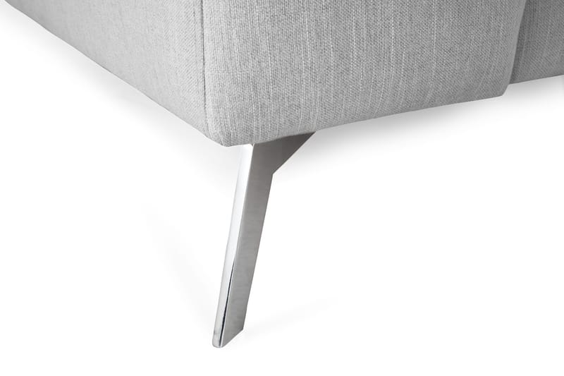 Ocean Lyx 6-personers Højrevendt U-formet Sofa med Divan og Chaiselong + Fodskammel i Stof - Grå - Møbler - Sofaer - U Sofa