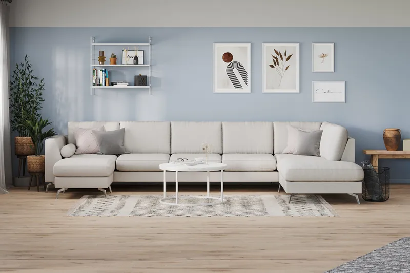 Ocean Lyx U-sofa med Chaiselong Højre - Hørbeige - Møbler - Sofaer - U Sofa