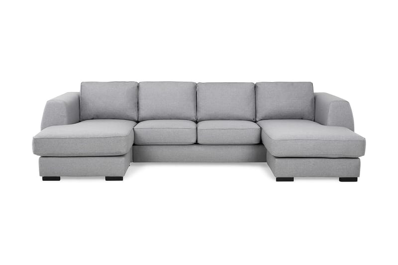 Optus 4-personers U-formet Sofa med Dobbeltdivan i Stof - Lysegrå - Møbler - Sofaer - U Sofa