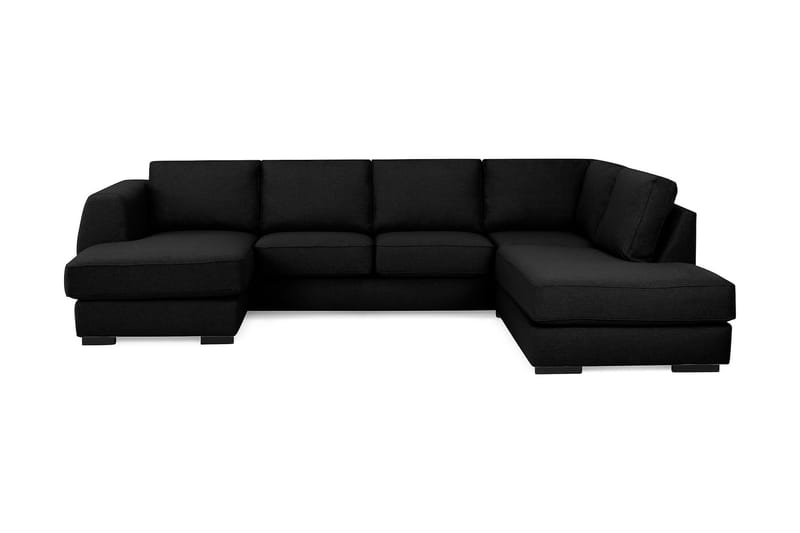 Optus 4-personers Højrevendt U-formet Sofa med Divan og Chaiselong i Stof - Sort - Møbler - Sofaer - U Sofa