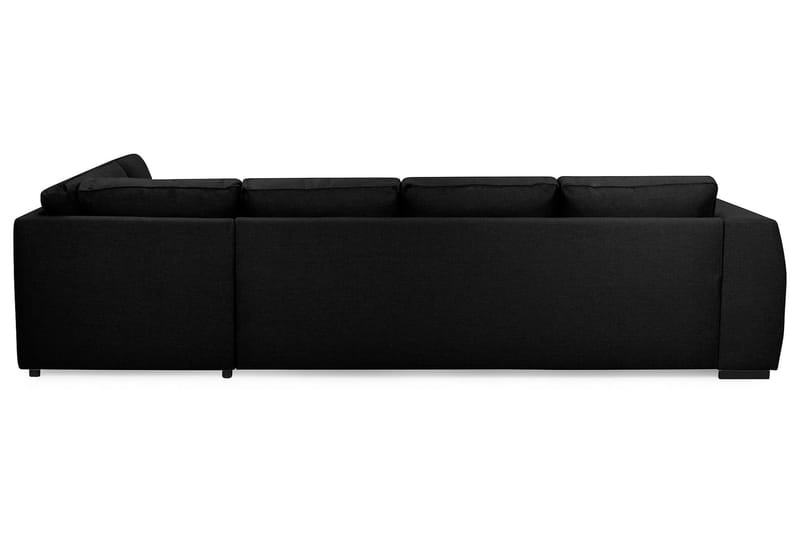 Optus 4-personers Højrevendt U-formet Sofa med Divan og Chaiselong i Stof - Sort - Møbler - Sofaer - U Sofa