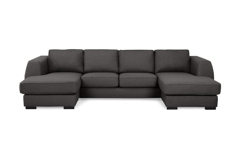 Optus 4-personers U-formet Sofa med Dobbeltdivan i Stof - Mørkegrå - Møbler - Sofaer - U Sofa
