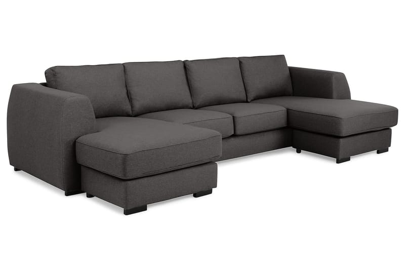 Optus 4-personers U-formet Sofa med Dobbeltdivan i Stof - Mørkegrå - Møbler - Sofaer - U Sofa
