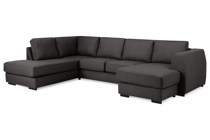 Optus 4-personers Venstrevendt U-formet Sofa med Divan og Chaiselong i Stof - Mørkegrå - Møbler - Sofaer - U Sofa