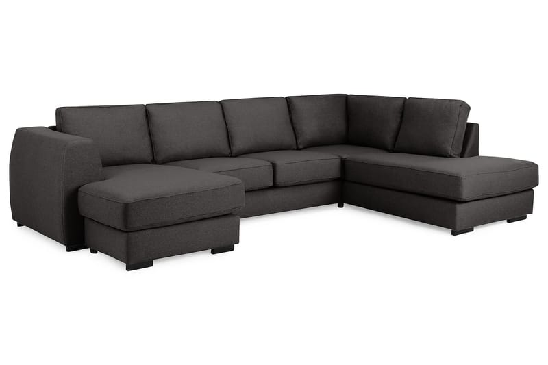 Optus 4-personers Højrevendt U-formet Sofa med Divan og Chaiselong i Stof - Mørkegrå - Møbler - Sofaer - U Sofa