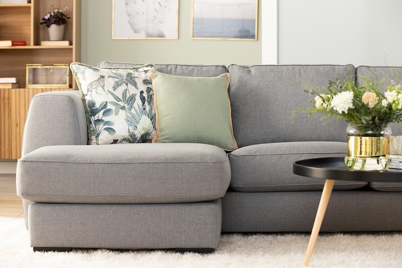 Optus 4-personers U-formet Sofa med Dobbeltdivan i Stof - Lysegrå - Møbler - Sofaer - U Sofa