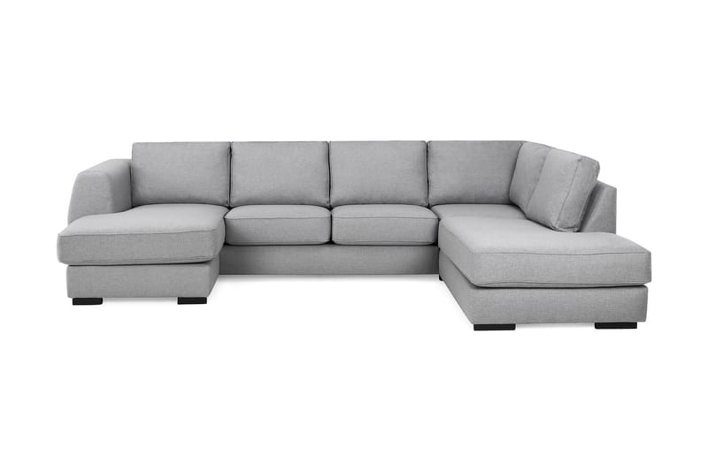 Optus 4-personers Højrevendt U-formet Sofa med Divan og Chaiselong i Stof - Lysegrå - Møbler - Sofaer - U Sofa
