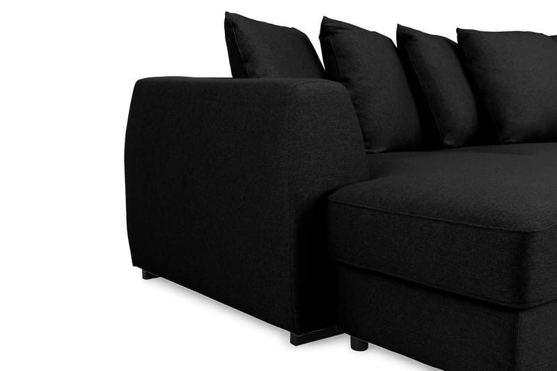 Optus 4-personers Højrevendt U-formet Sofa med Divan og Chaiselong i Stof inkl. Kuvertpuder - Sort - Møbler - Sofaer - U Sofa