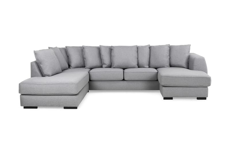 Optus 4-personers Venstrevendt U-formet Sofa med Divan og Chaiselong i Stof inkl. Kuvertpuder - Lysegrå - Møbler - Sofaer - U Sofa