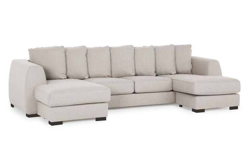 Optus 4-personers U-formet Sofa med Dobbeltdivan i Stof inkl. Kuvertpuder - Beige - Møbler - Sofaer - U Sofa