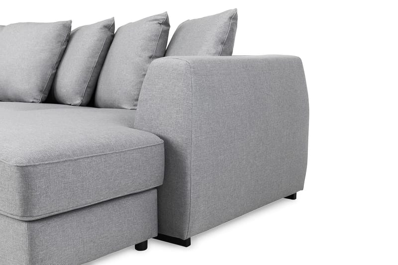 Optus 4-personers Venstrevendt U-formet Sofa med Divan og Chaiselong i Stof inkl. Kuvertpuder - Lysegrå - Møbler - Sofaer - U Sofa