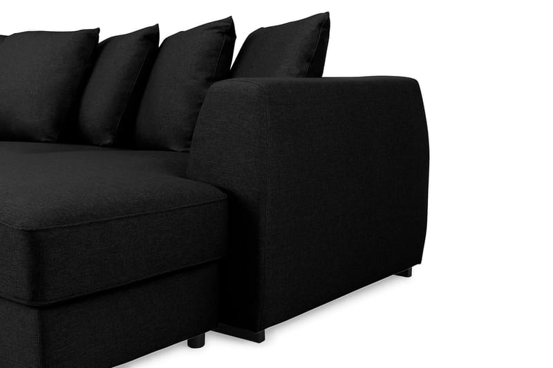 Optus 4-personers Venstrevendt U-formet Sofa med Divan og Chaiselong i Stof inkl. Kuvertpuder - Sort - Møbler - Sofaer - U Sofa