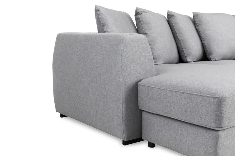 Optus 4-personers Højrevendt U-formet Sofa med Divan og Chaiselong i Stof inkl. Kuvertpuder - Lysegrå - Møbler - Sofaer - U Sofa