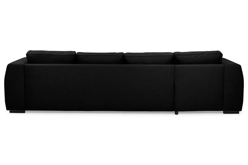 Optus 4-personers U-formet Sofa med Dobbeltdivan i Stof - Sort - Møbler - Sofaer - U Sofa