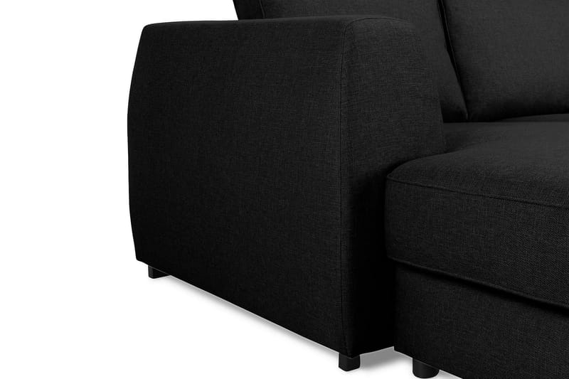 Optus 6-personers Højrevendt U-formet Large Sofa med Divan og Chaiselong i Stof - Sort - Møbler - Sofaer - U Sofa