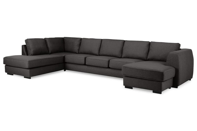 Optus 6-personers Venstrevendt U-formet Large Sofa med Divan og Chaiselong i Stof - Mørkegrå - Møbler - Sofaer - U Sofa