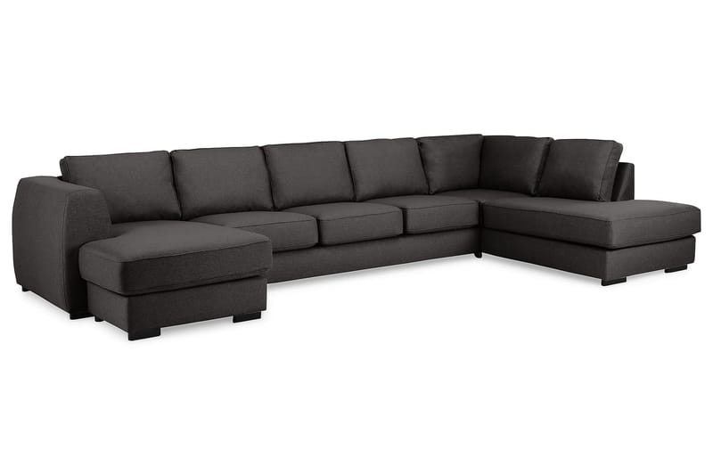 Optus 6-personers Højrevendt U-formet Large Sofa med Divan og Chaiselong i Stof - Mørkegrå - Møbler - Sofaer - U Sofa