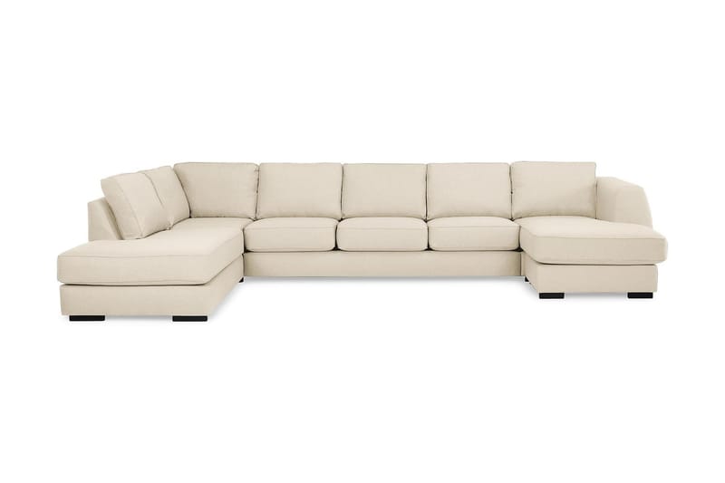 Optus 6-personers Venstrevendt U-formet Large Sofa med Divan og Chaiselong i Stof - Beige - Møbler - Sofaer - U Sofa