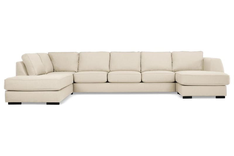 Optus 6-personers Venstrevendt U-formet Large Sofa med Divan og Chaiselong i Stof - Beige - Møbler - Sofaer - U Sofa