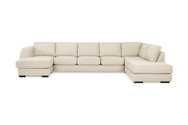 Optus 6-personers Højrevendt U-formet Large Sofa med Divan og Chaiselong i Stof - Beige - Møbler - Sofaer - Lædersofaer