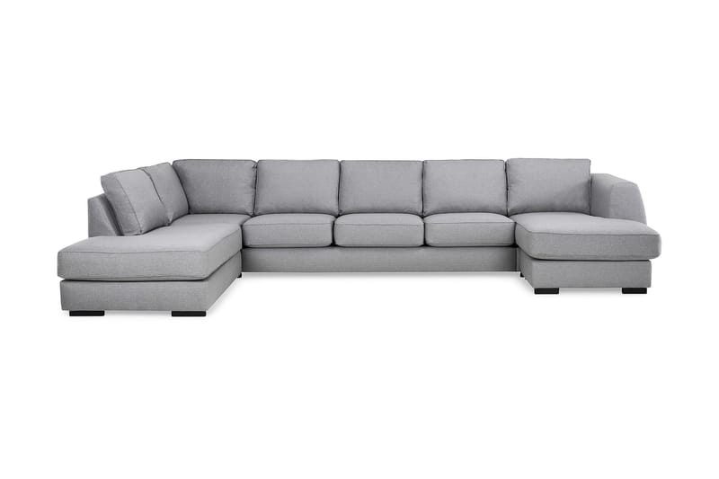 Optus 6-personers Venstrevendt U-formet Large Sofa med Divan og Chaiselong i Stof - Lysegrå - Møbler - Sofaer - U Sofa
