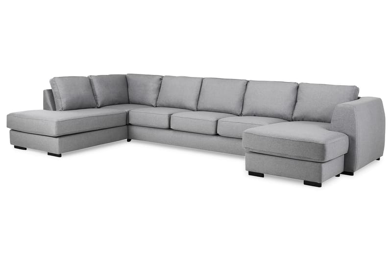 Optus 6-personers Venstrevendt U-formet Large Sofa med Divan og Chaiselong i Stof - Lysegrå - Møbler - Sofaer - U Sofa