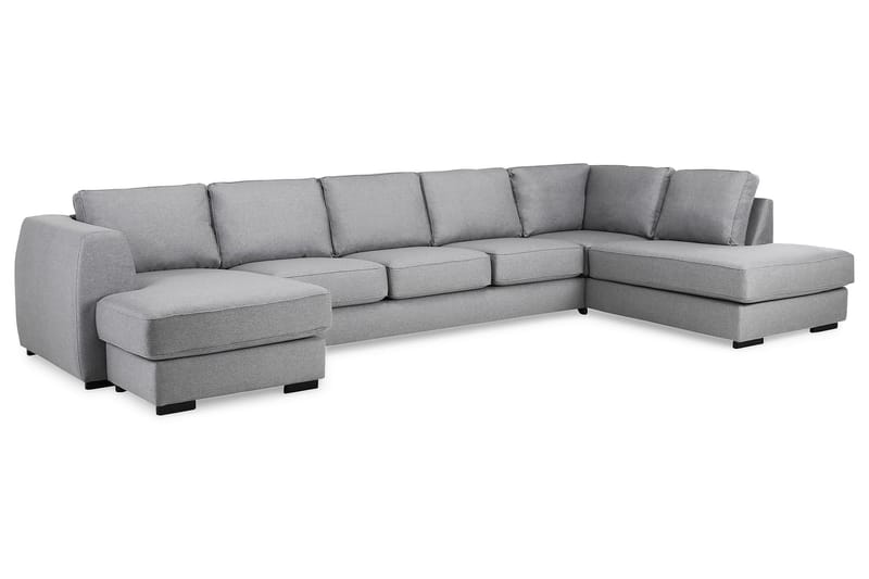 Optus 6-personers Højrevendt U-formet Large Sofa med Divan og Chaiselong i Stof - Lysegrå - Møbler - Sofaer - U Sofa