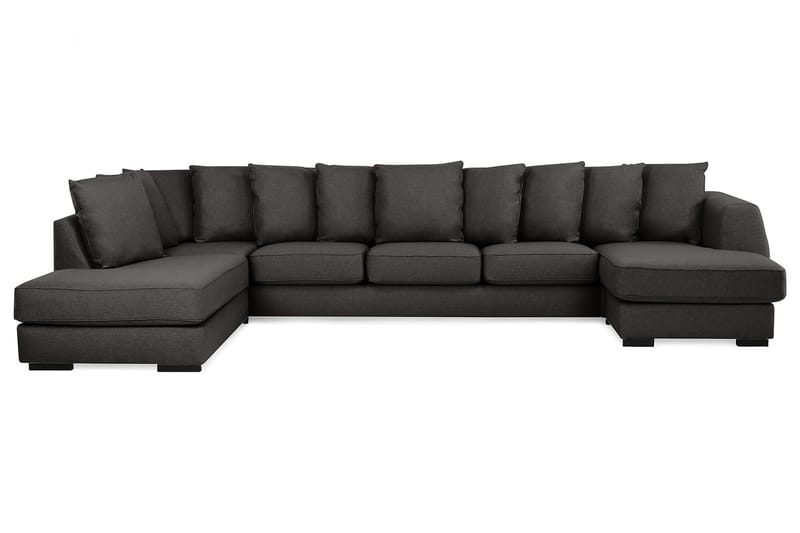 Optus 6-personers Venstrevendt U-formet Large Sofa med Divan og Chaiselong i Stof inkl. Kuvertpuder - Mørkegrå - Møbler - Sofaer - U Sofa