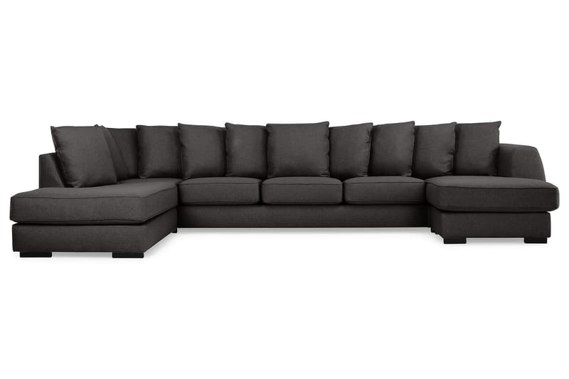 Optus 6-personers Venstrevendt U-formet Large Sofa med Divan og Chaiselong i Stof inkl. Kuvertpuder - Mørkegrå - Møbler - Sofaer - U Sofa