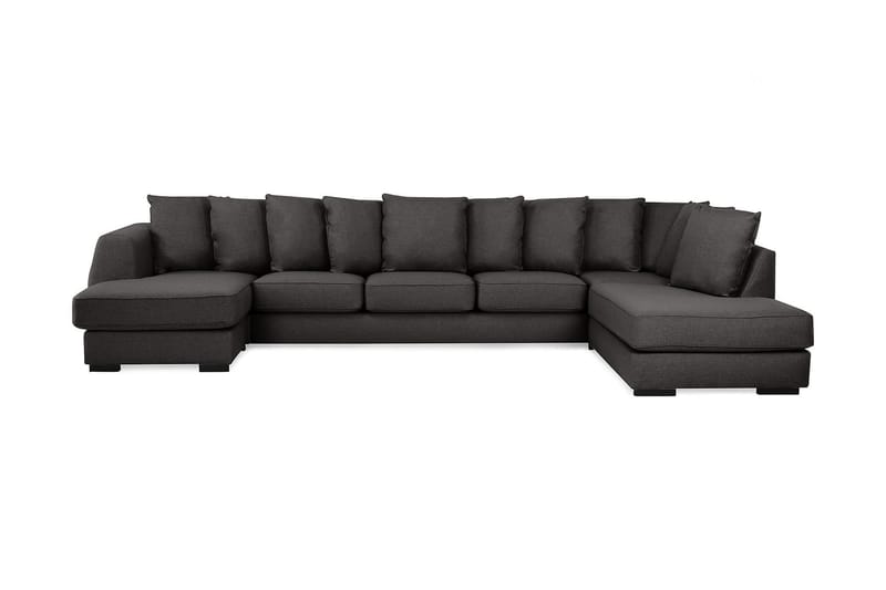 Optus 6-personers Højrevendt U-formet Large Sofa med Divan og Chaiselong i Stof inkl. Kuvertpuder - Mørkegrå - Møbler - Sofaer - U Sofa