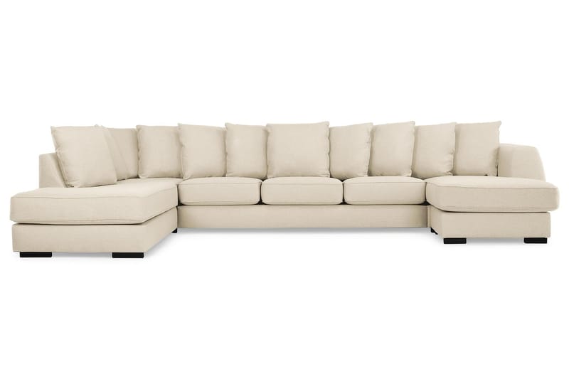 Optus 6-personers Venstrevendt U-formet Large Sofa med Divan og Chaiselong i Stof inkl. Kuvertpuder - Beige - Møbler - Sofaer - U Sofa