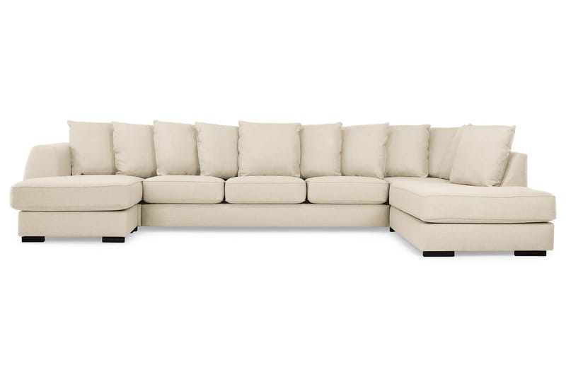 Optus 6-personers Højrevendt U-formet Large Sofa med Divan og Chaiselong i Stof inkl. Kuvertpuder - Beige - Møbler - Sofaer - U Sofa