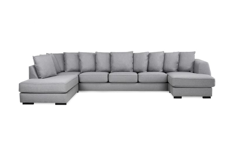 Optus 6-personers Venstrevendt U-formet Large Sofa med Divan og Chaiselong i Stof inkl. Kuvertpuder - Lysegrå - Møbler - Sofaer - U Sofa