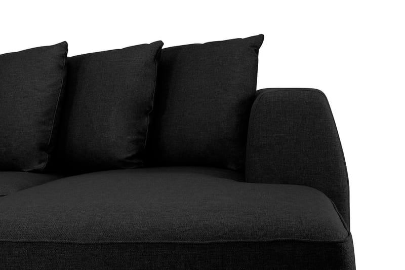 Optus 6-personers Venstrevendt U-formet Large Sofa med Divan og Chaiselong i Stof inkl. Kuvertpuder - Sort - Møbler - Sofaer - U Sofa