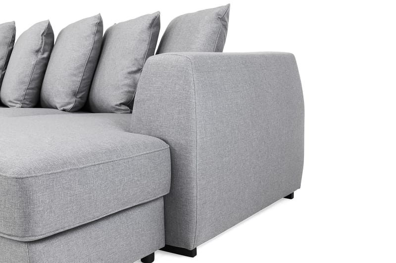 Optus 6-personers Venstrevendt U-formet Large Sofa med Divan og Chaiselong i Stof inkl. Kuvertpuder - Lysegrå - Møbler - Sofaer - U Sofa