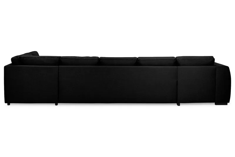 Optus 6-personers Højrevendt U-formet Large Sofa med Divan og Chaiselong i Stof - Sort - Møbler - Sofaer - U Sofa