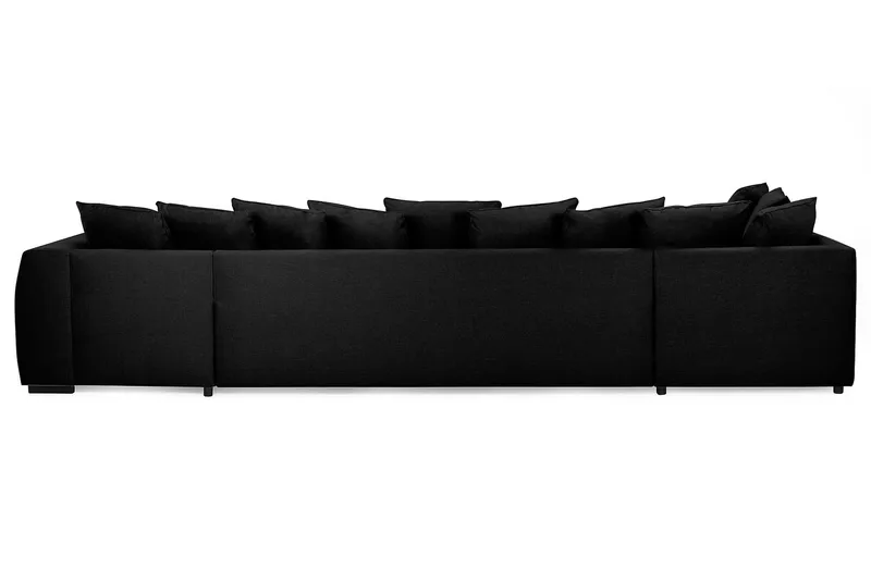 Optus 6-personers Venstrevendt U-formet Large Sofa med Divan og Chaiselong i Stof inkl. Kuvertpuder - Sort - Møbler - Sofaer - U Sofa